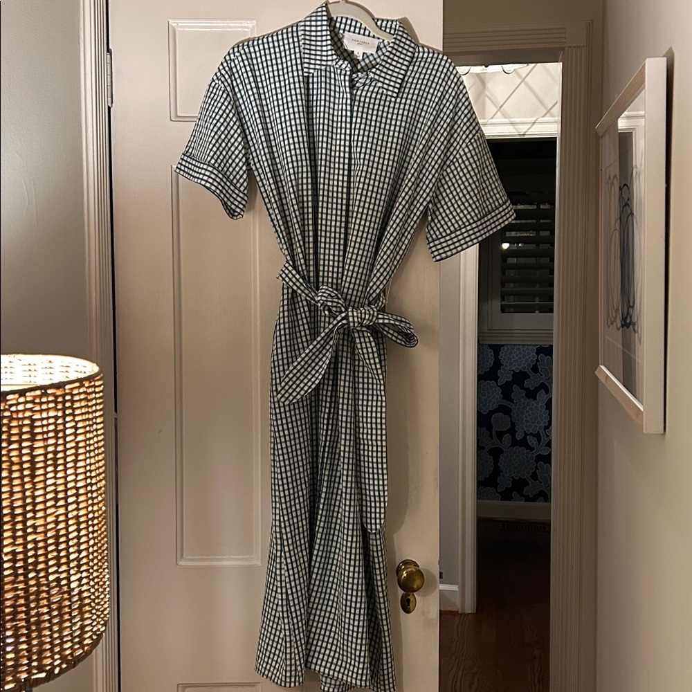 Pomander Place green check dress NWOT